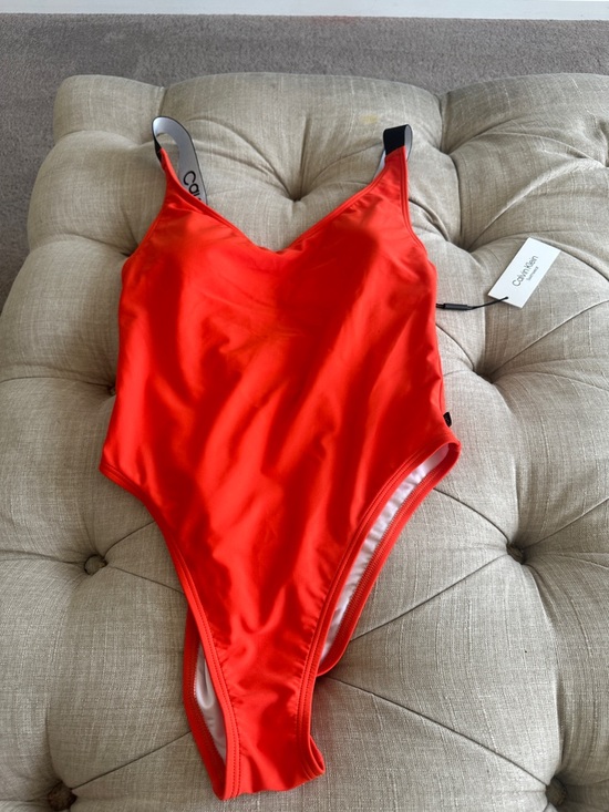Calvin Klein Other - Calvin Klein Vibrant Orange-Red One-Piece Swimsuit